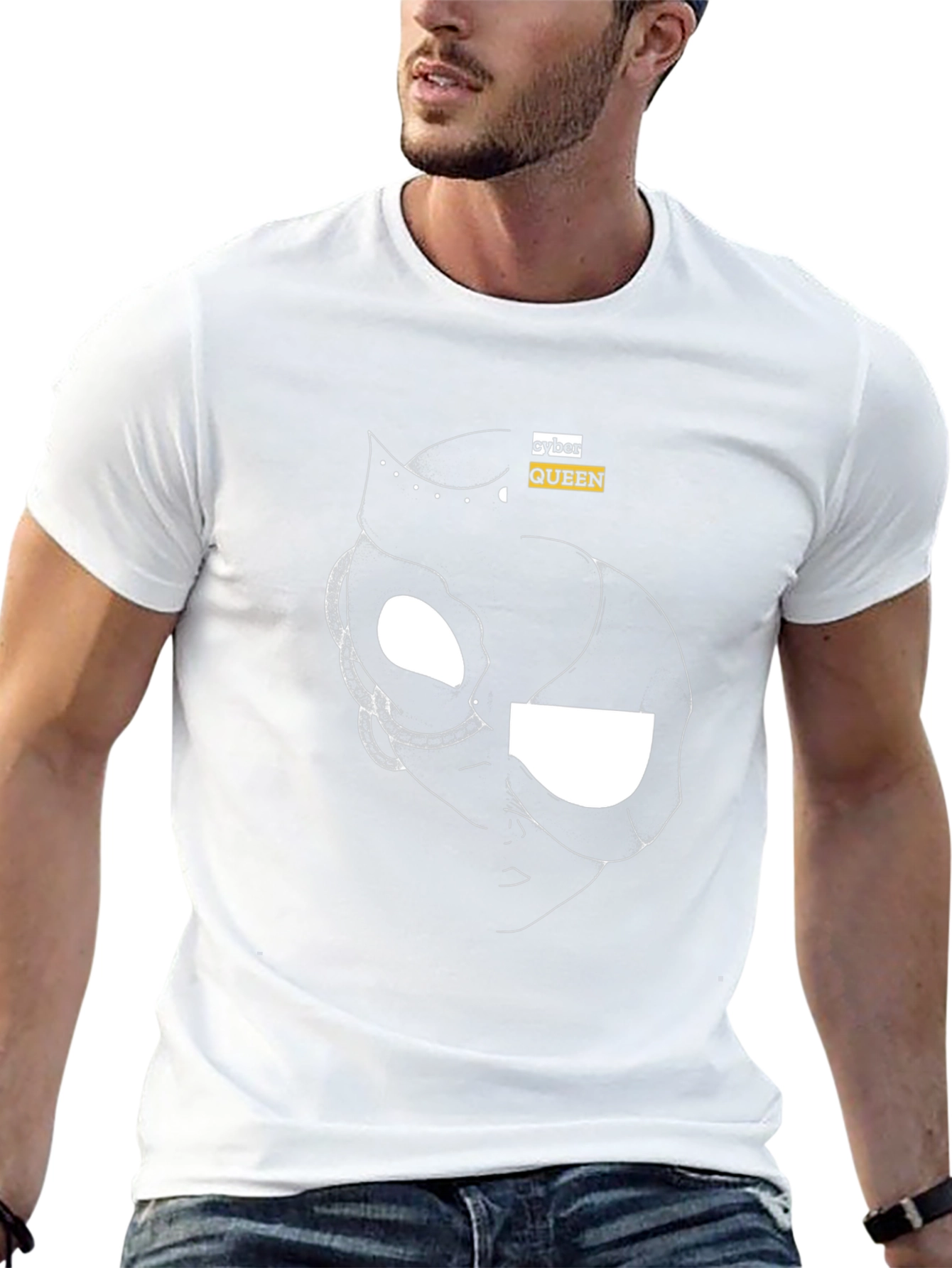 Cyber Queen Black Graphic Tee - Modern Streetwear
