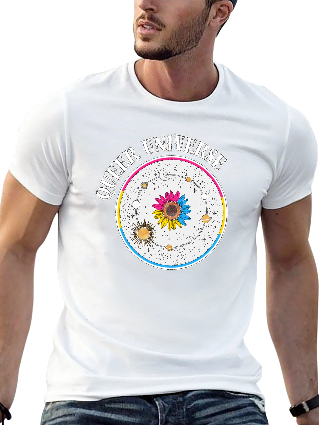 Queer Universe Black T-Shirt Pansexual Pride