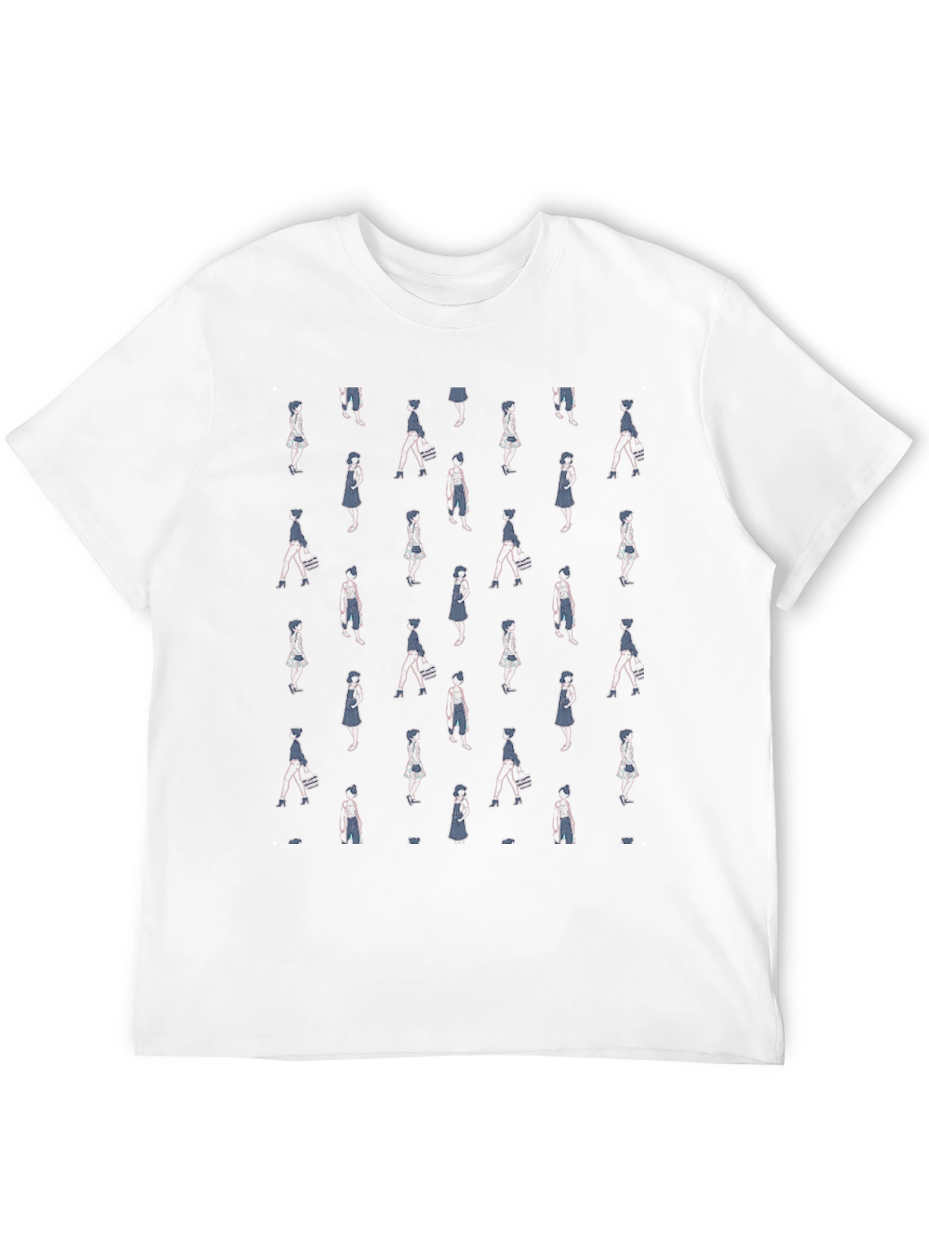 Patterned Womens Figure Black Graphic T-Shirt