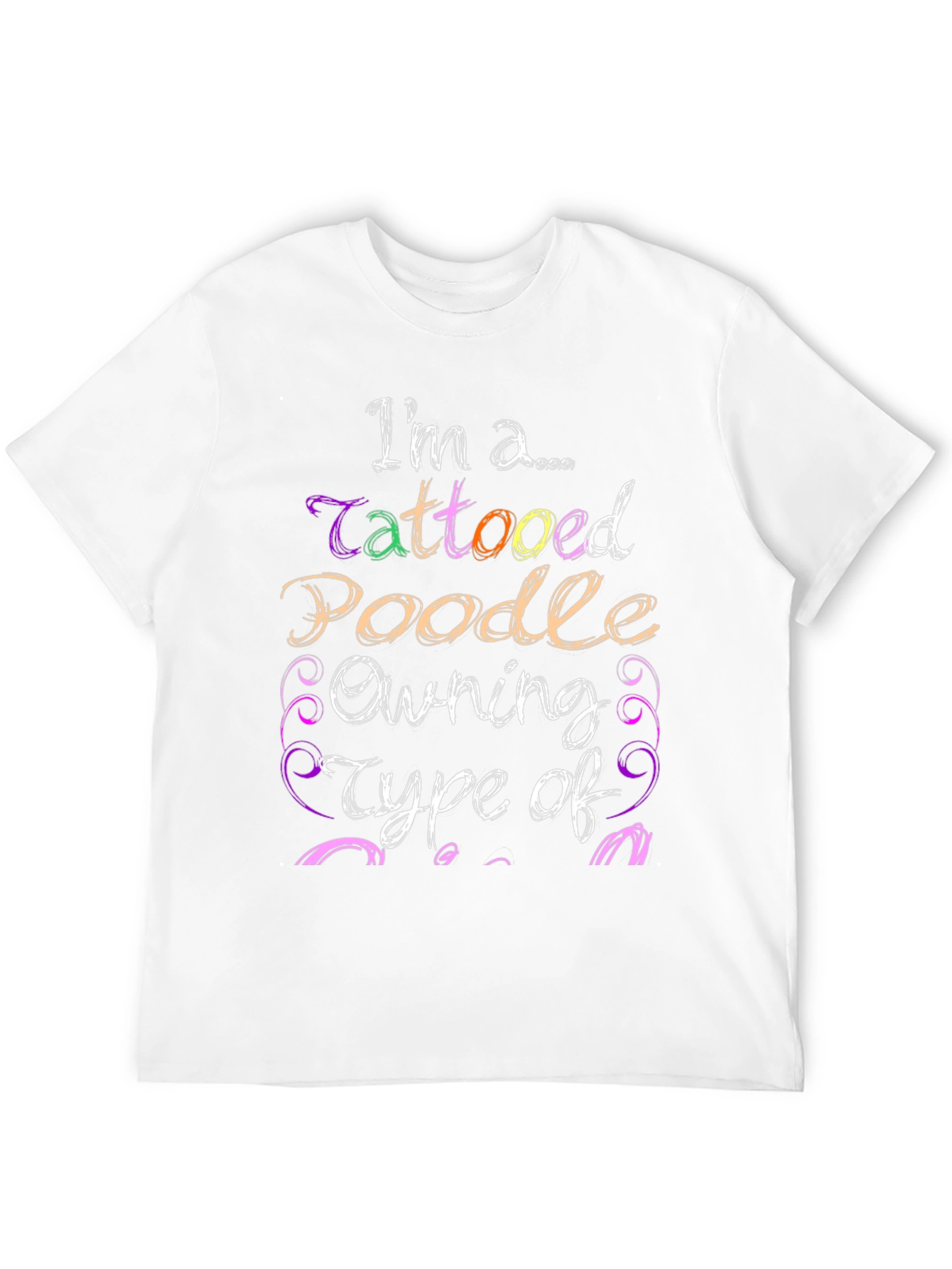 Tattooed Poodle Owner Black Graphic T-Shirt