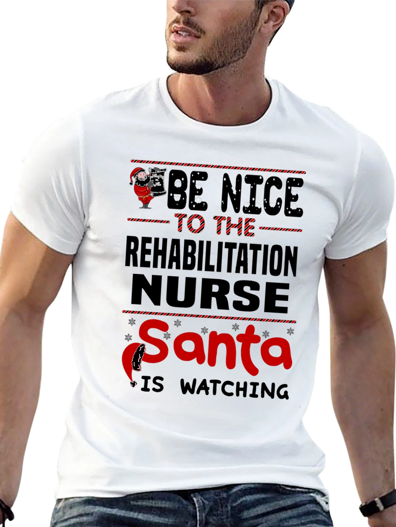 Rehabilitation Nurse Santa Watching T-Shirt
