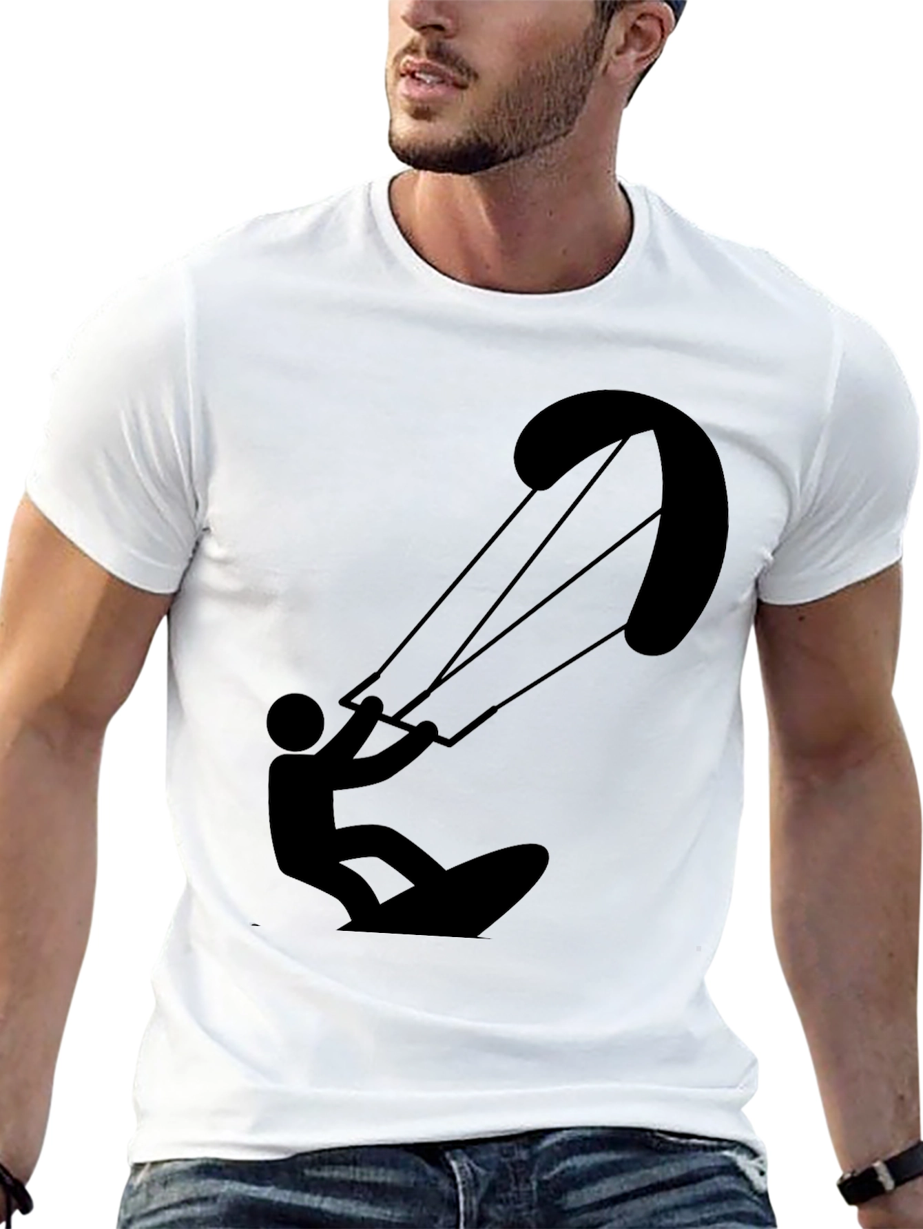Kite Surfer T-Shirt - Black Graphic Tee