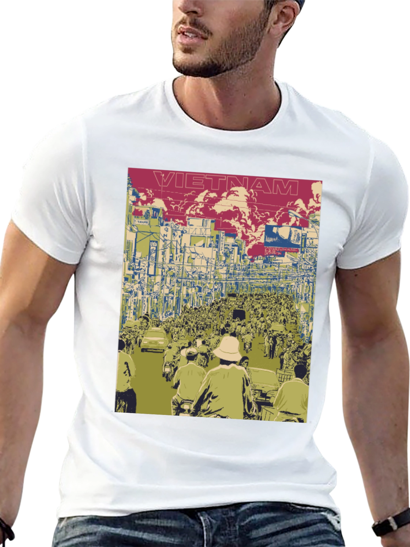 Vietnam Street Scene Graphic Tee - Black