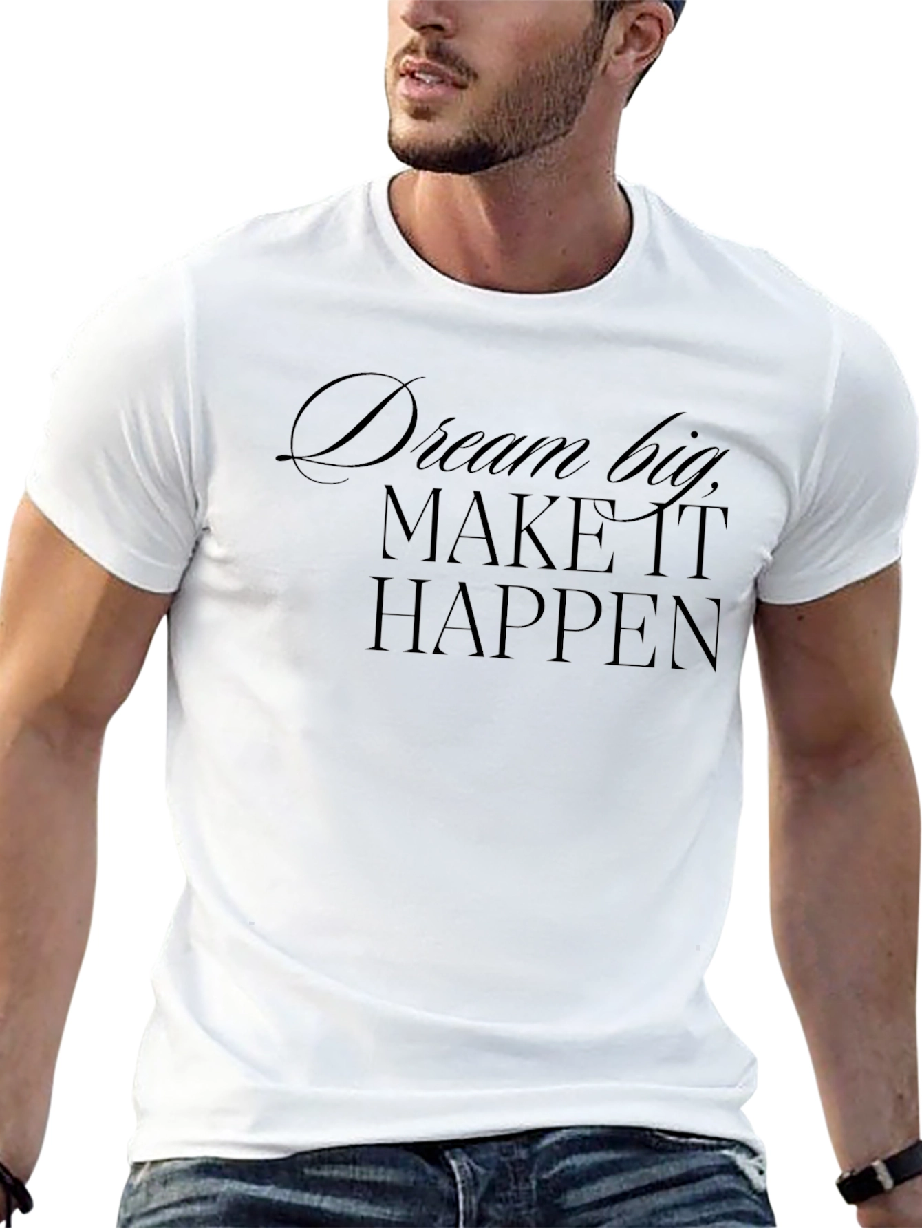 Dream Big Graphic Tee - Motivational Black T-Shirt
