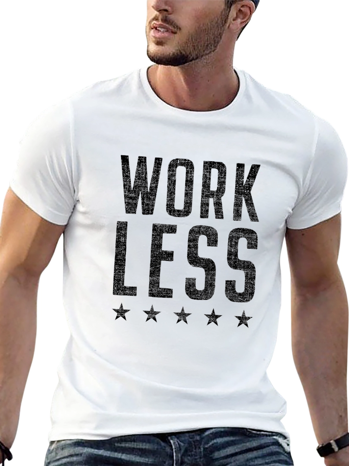 Work Less Tee - Relaxed Fit Black T-Shirt