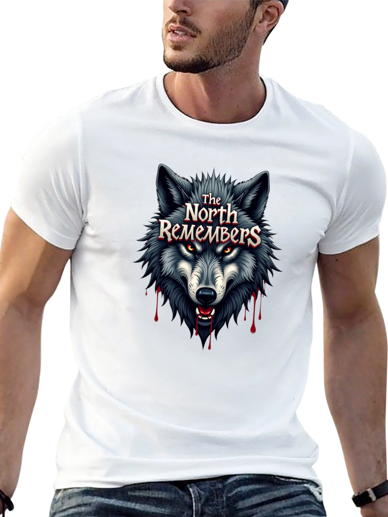 The North Remembers Wolf Graphic Black T-Shirt