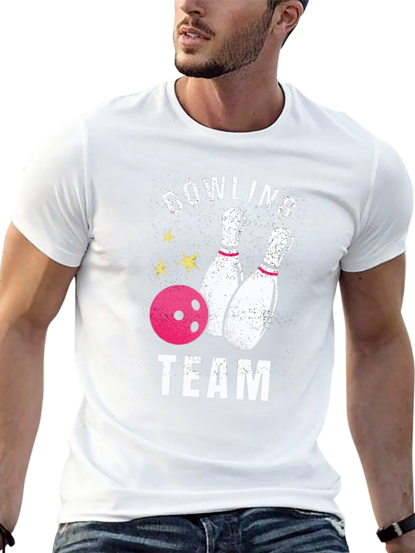 Bowling Team Graphic T-Shirt - Black