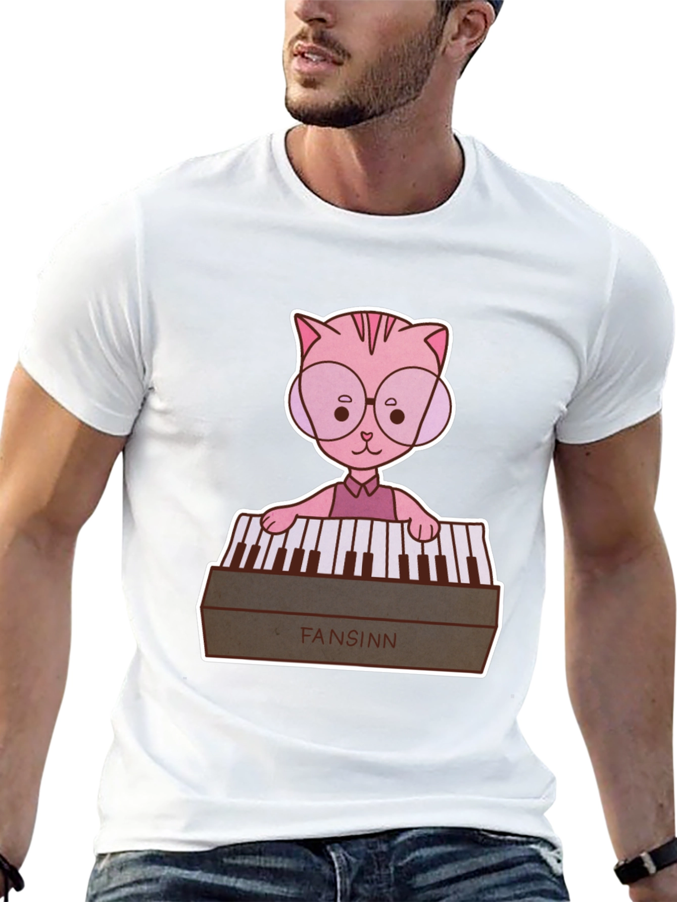 Cat Playing Keyboard T-Shirt