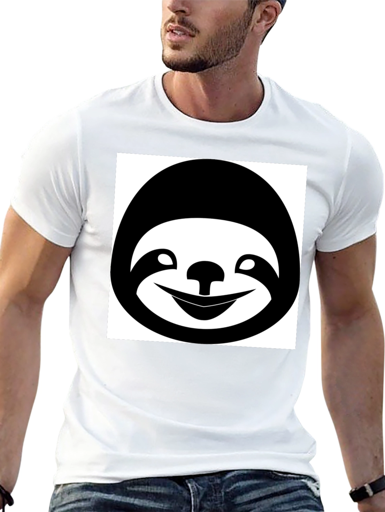 Funny Sloth Graphic T-Shirt - Black Casual Tee