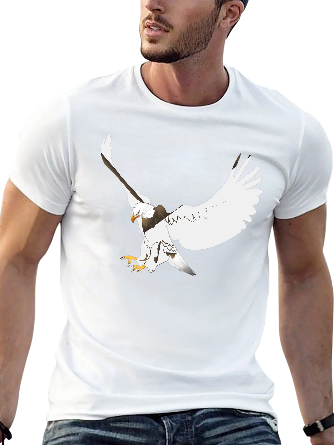 Eagle Graphic Print Black Tee