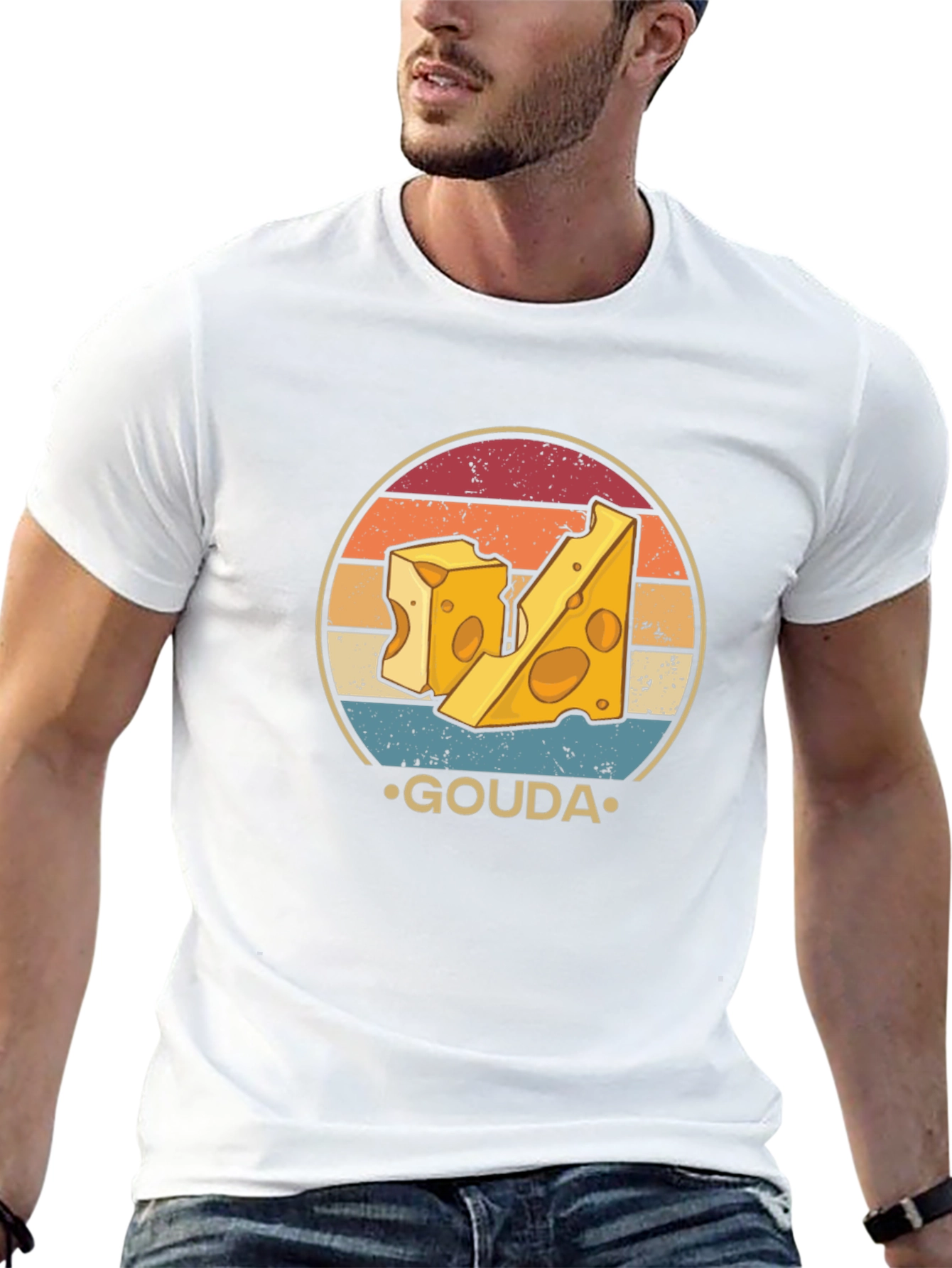 Gouda Cheese Lover Graphic T-Shirt Retro Design