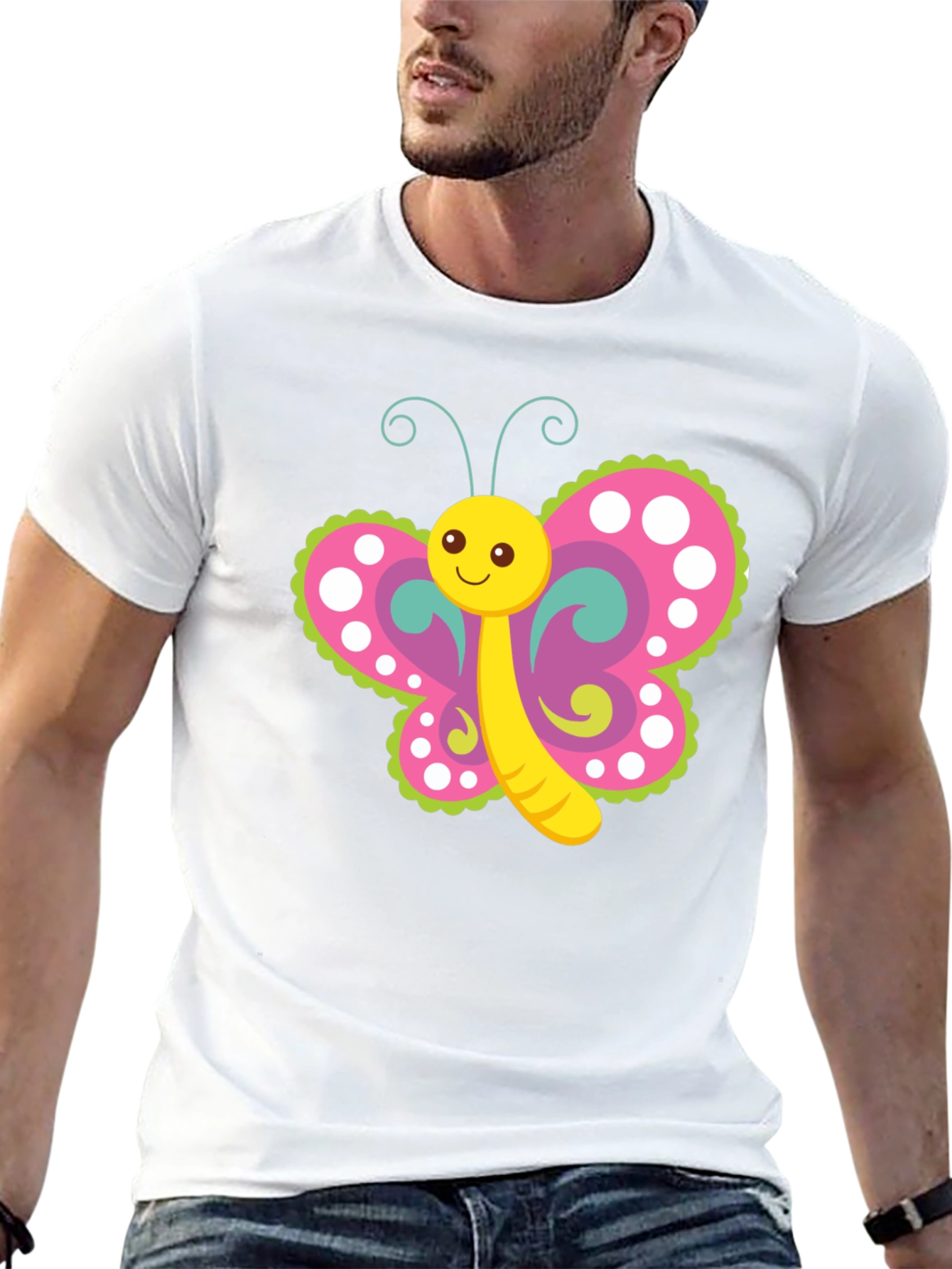 Cute Butterfly Graphic Print T-Shirt