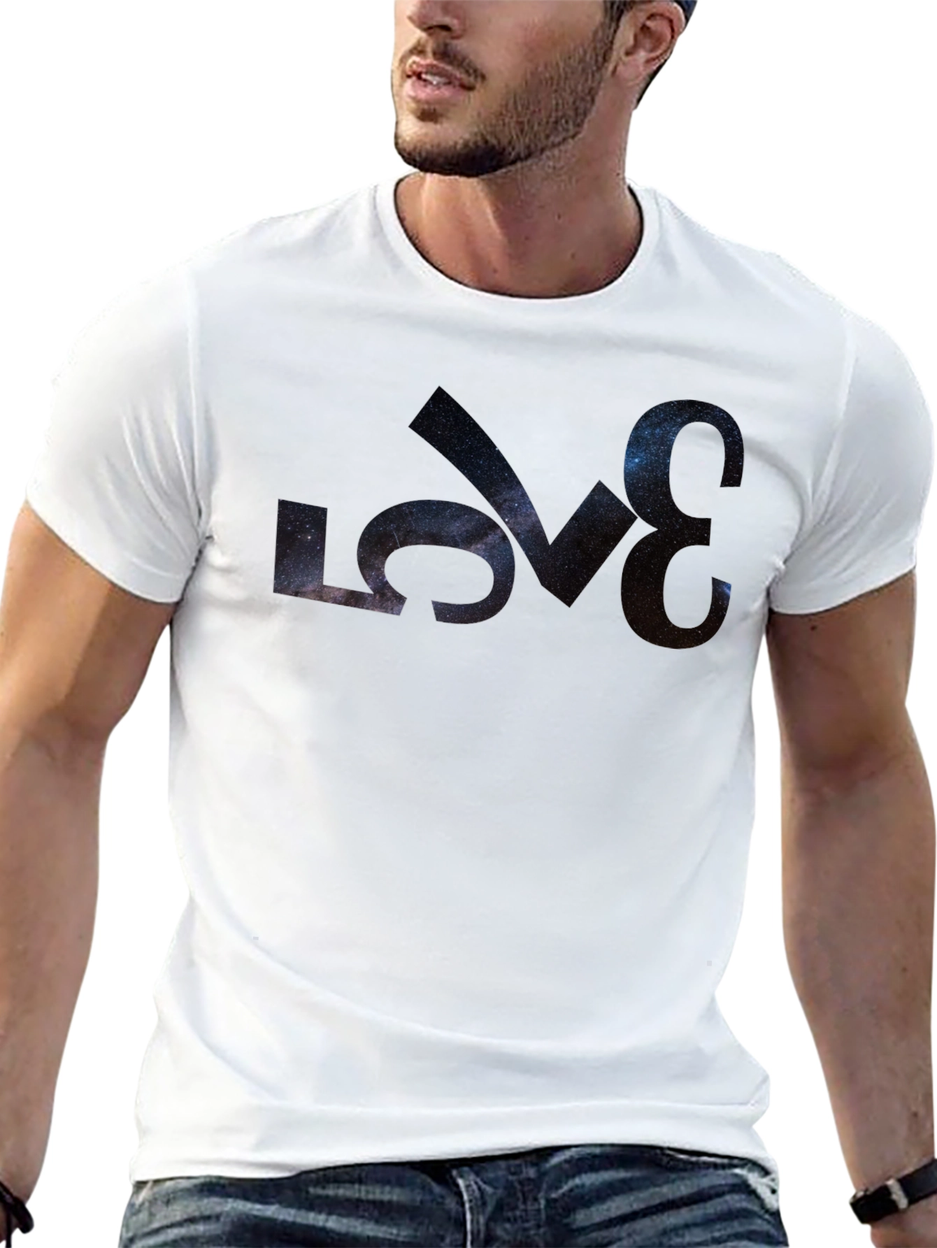 Galaxy LOVE Graphic Black T-Shirt