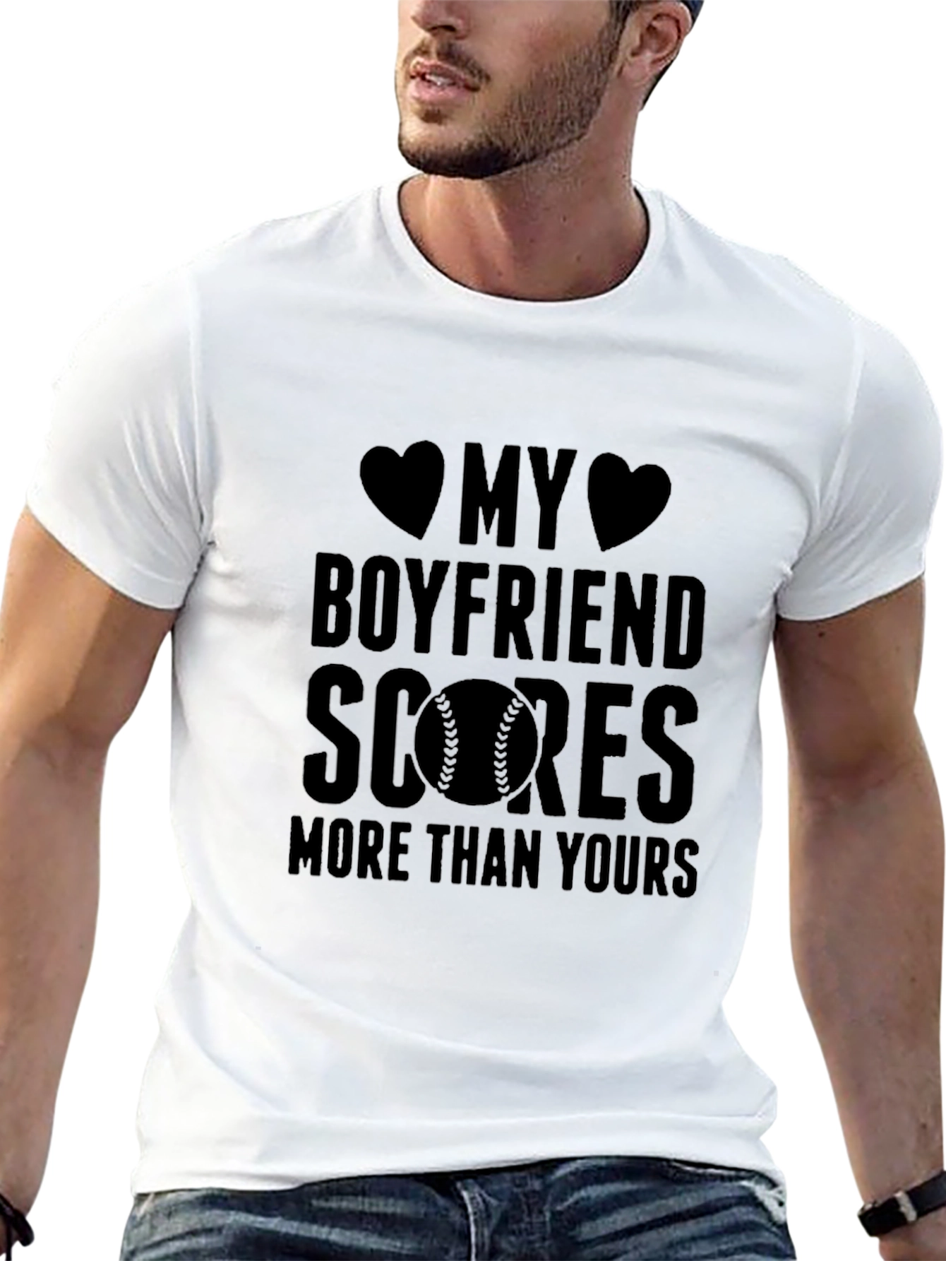 Boyfriend Scores Baseball Graphic Tee