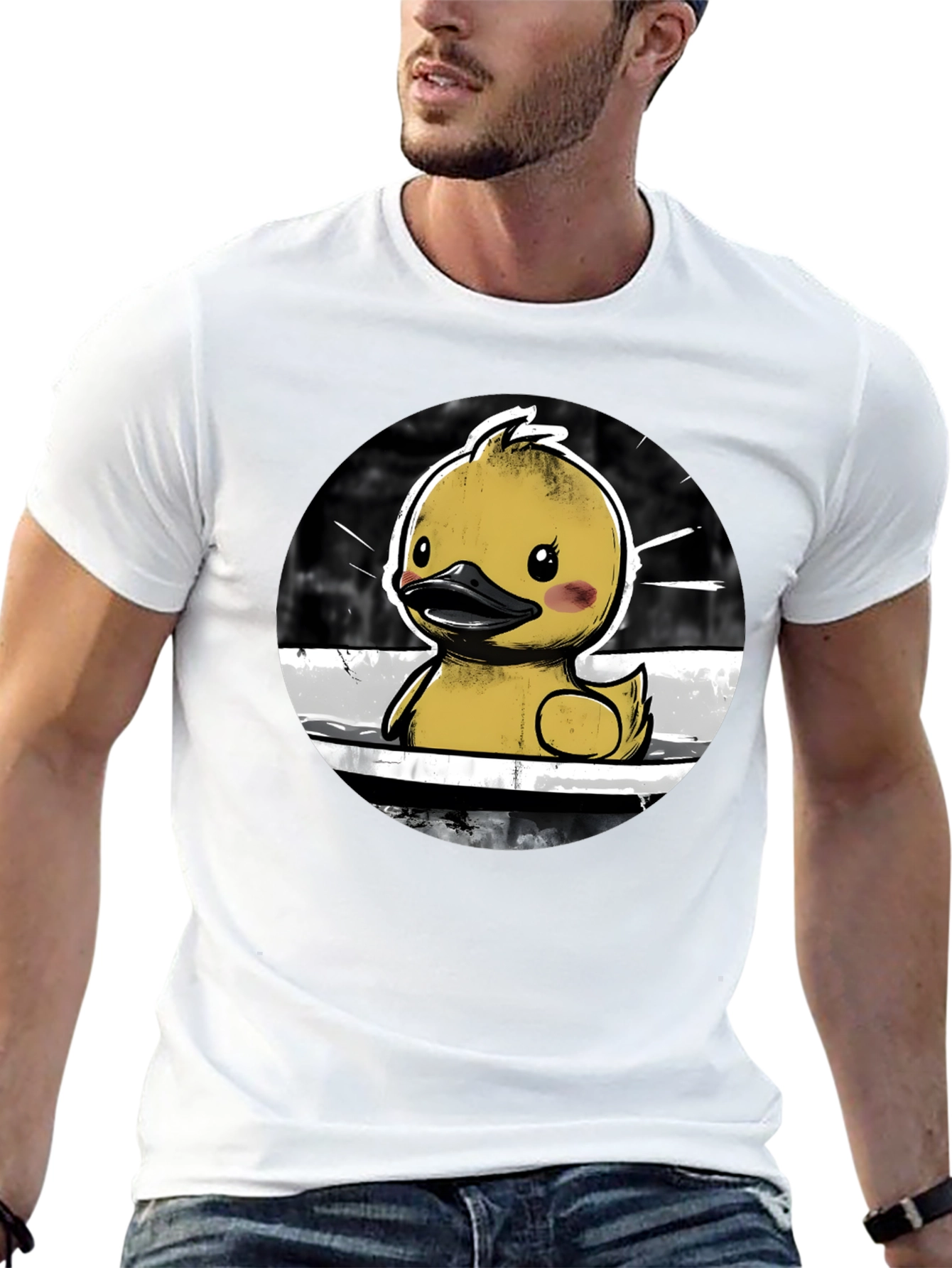 Cute Duck in Tub Graphic Tee