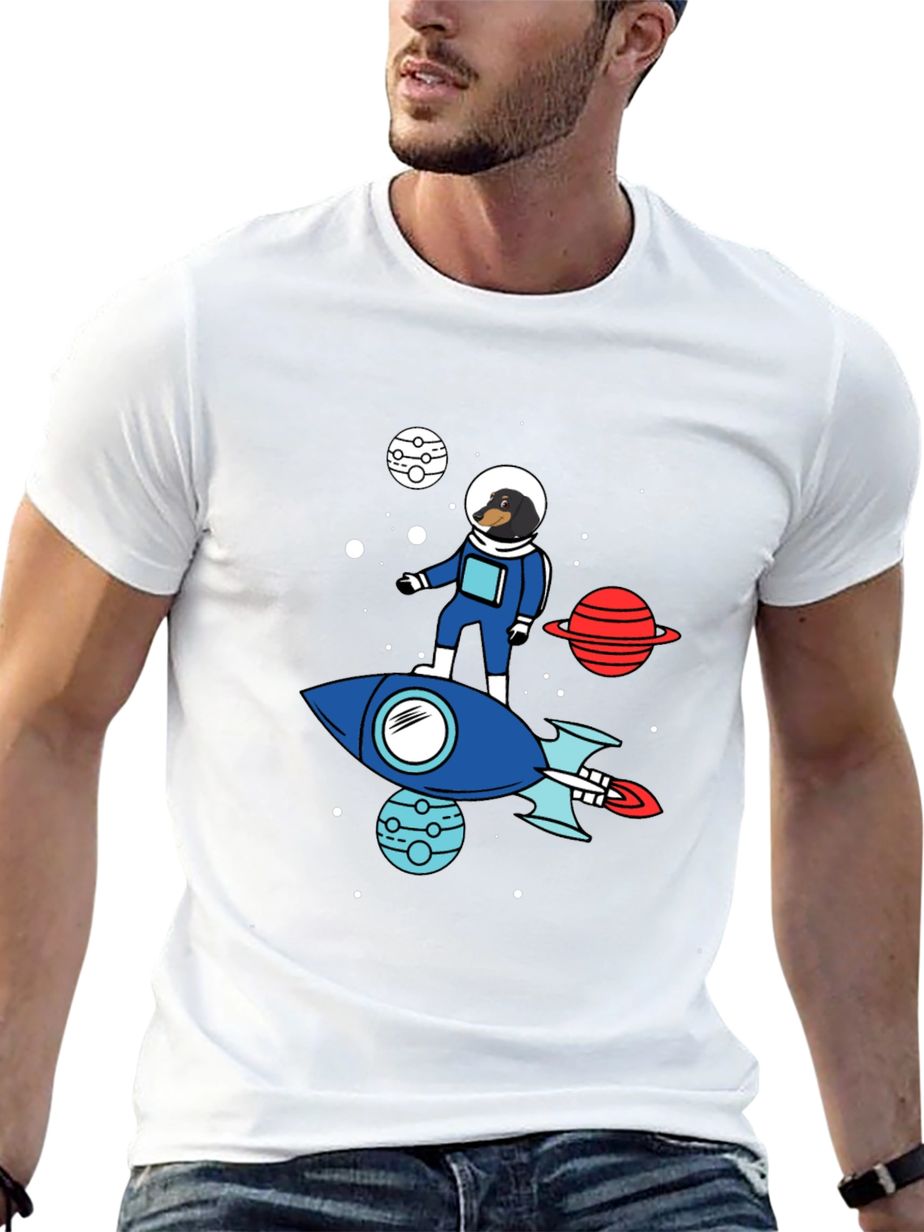 Dachshund Astronaut T-Shirt - Space Dog Tee