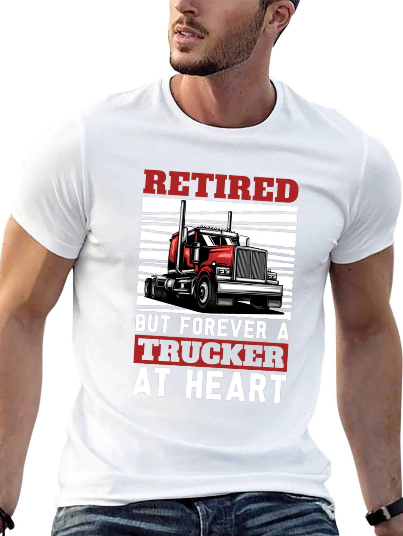 Retired Trucker at Heart Graphic T-Shirt