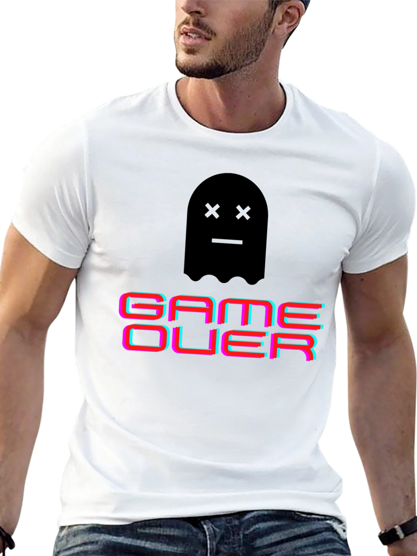 Game Over Ghost Graphic T-Shirt - Gamer Style