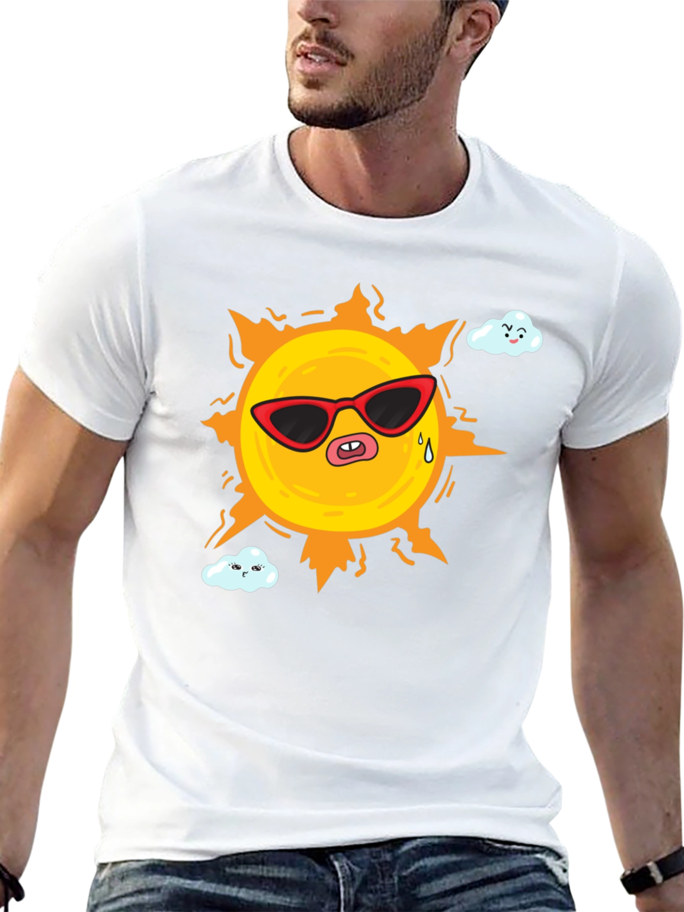 Funny Sun Cartoon Graphic T-Shirt
