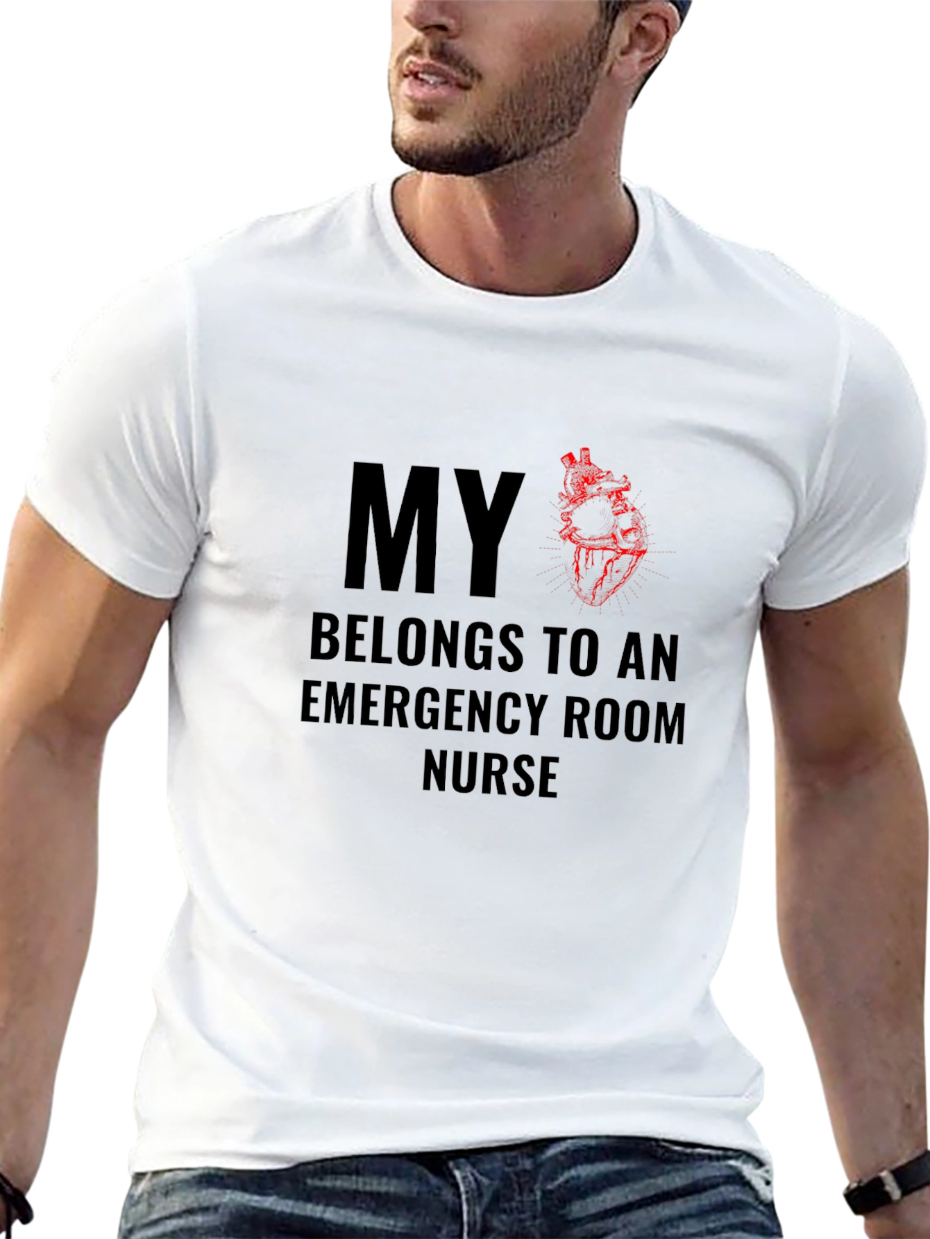 Emergency Room Nurse T-Shirt Heart Graphic