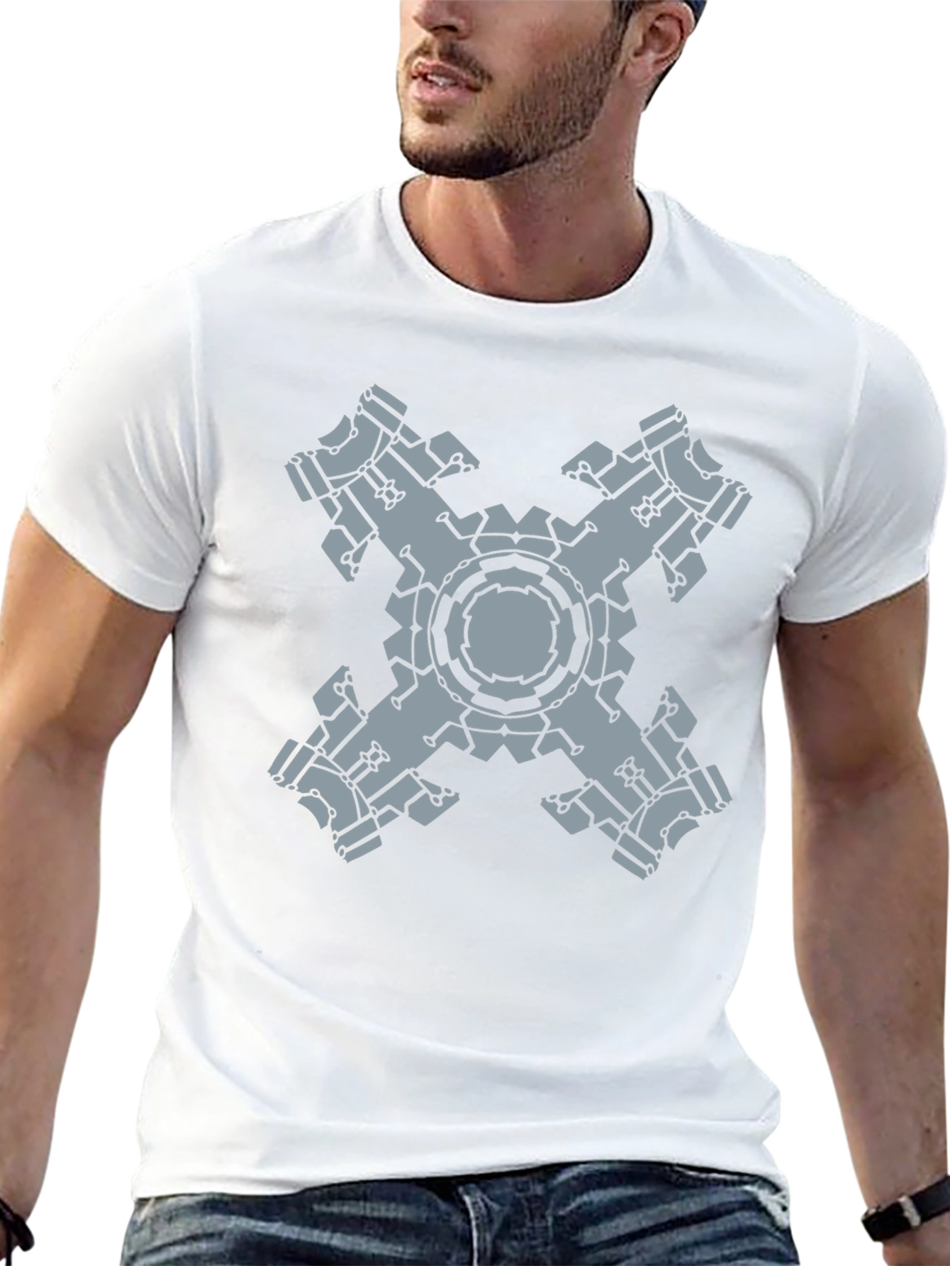 Tech Cross Graphic Tee - Black Cotton Blend