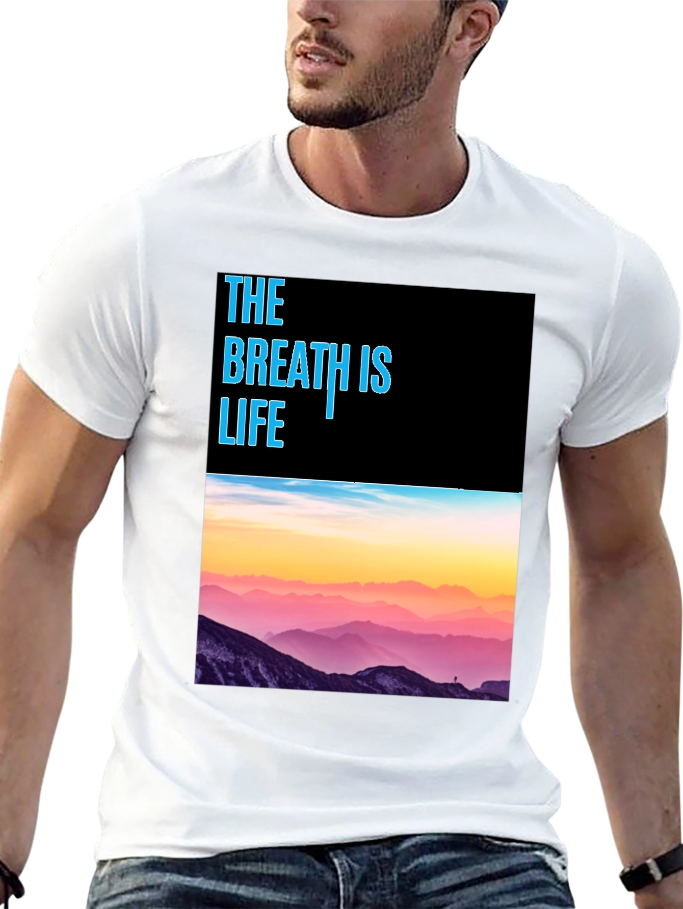 Breath is Life Graphic Tee - Mountain Scene