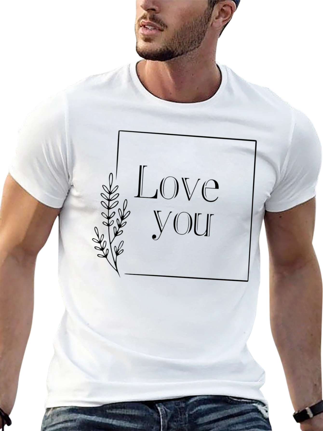 Love You Graphic Tee - Stylish Black Cotton T-Shirt