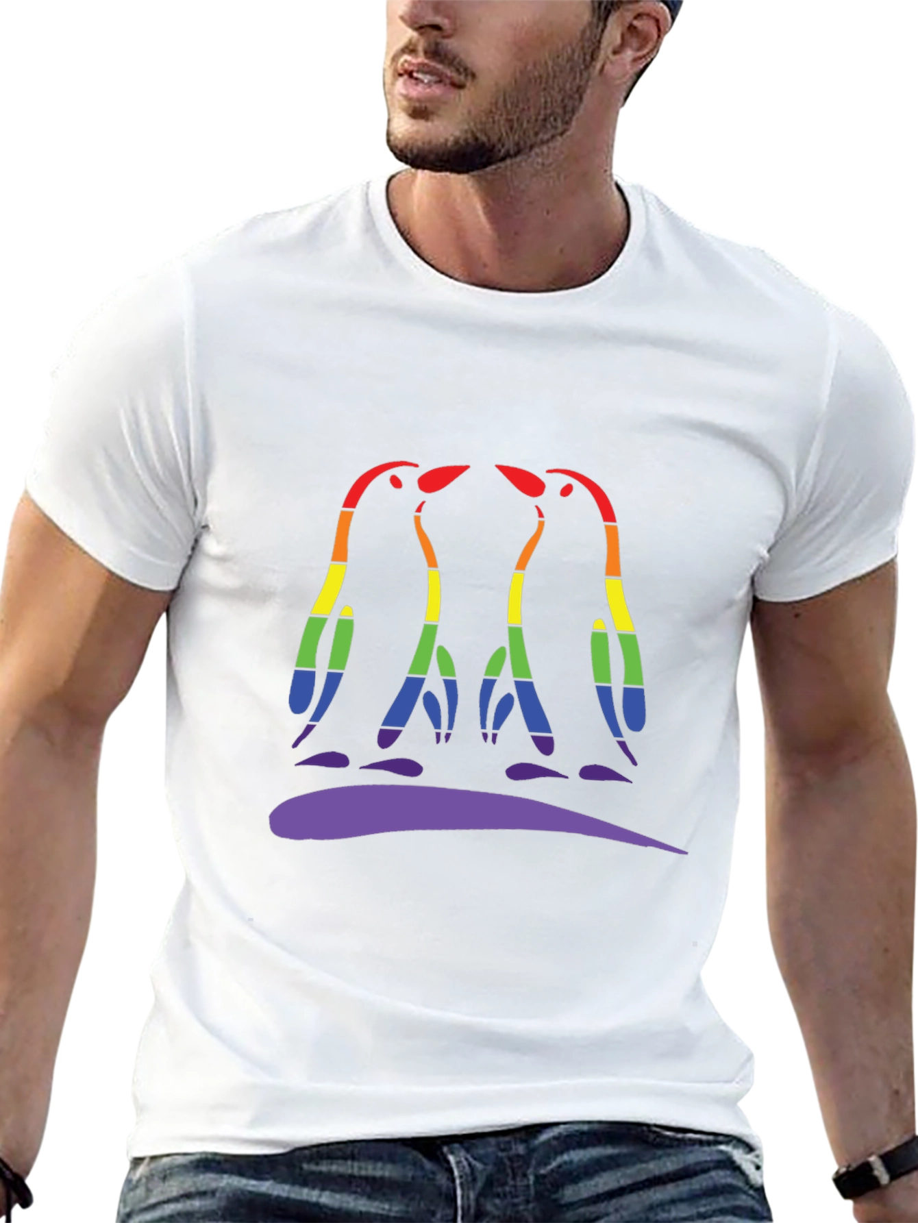 Rainbow Pride Penguin Graphic Tee