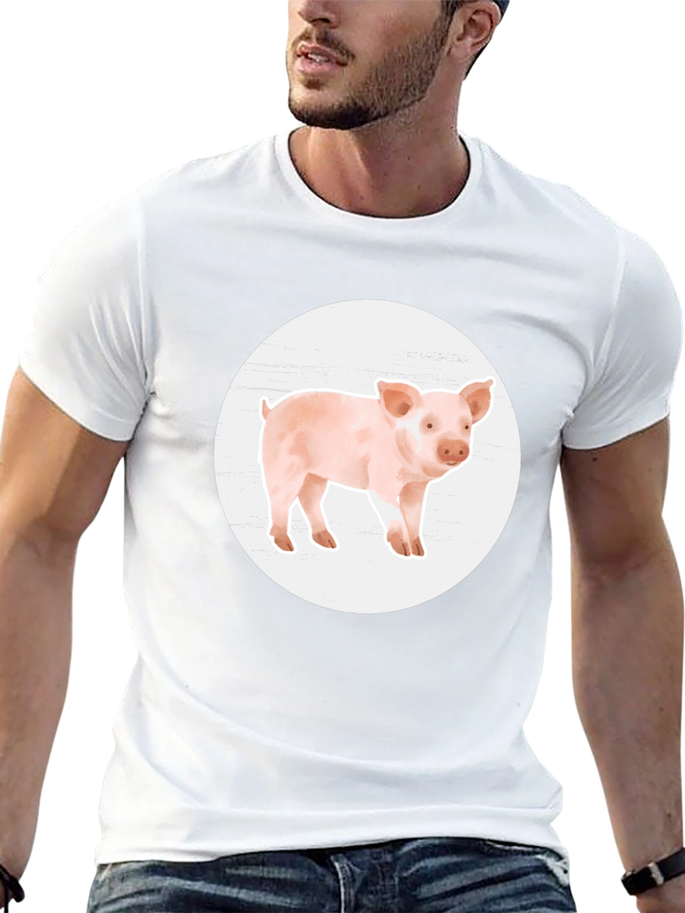 Piglet Graphic Tee - Cute Farm Animal T-Shirt