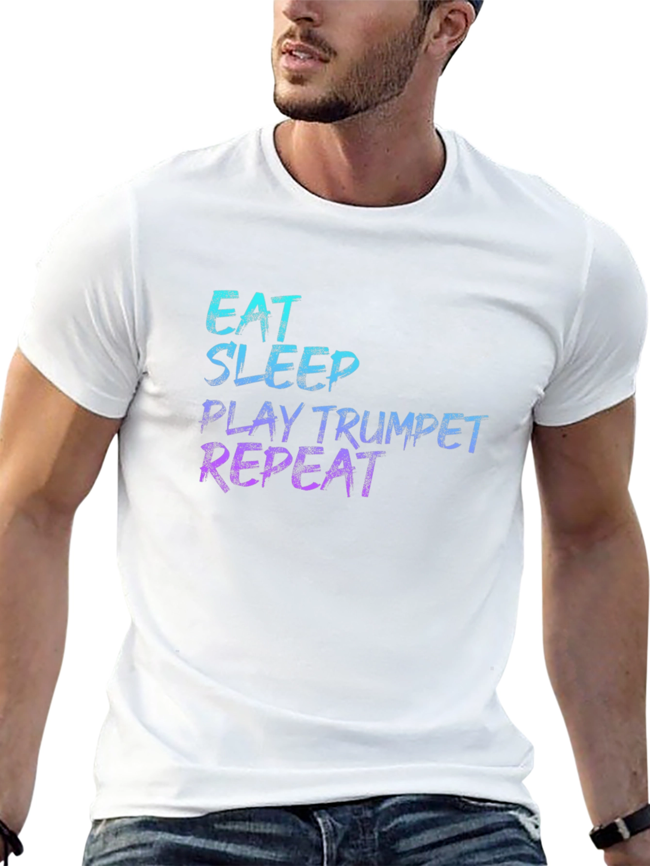 Eat Sleep Play Trumpet Repeat Black T-Shirt