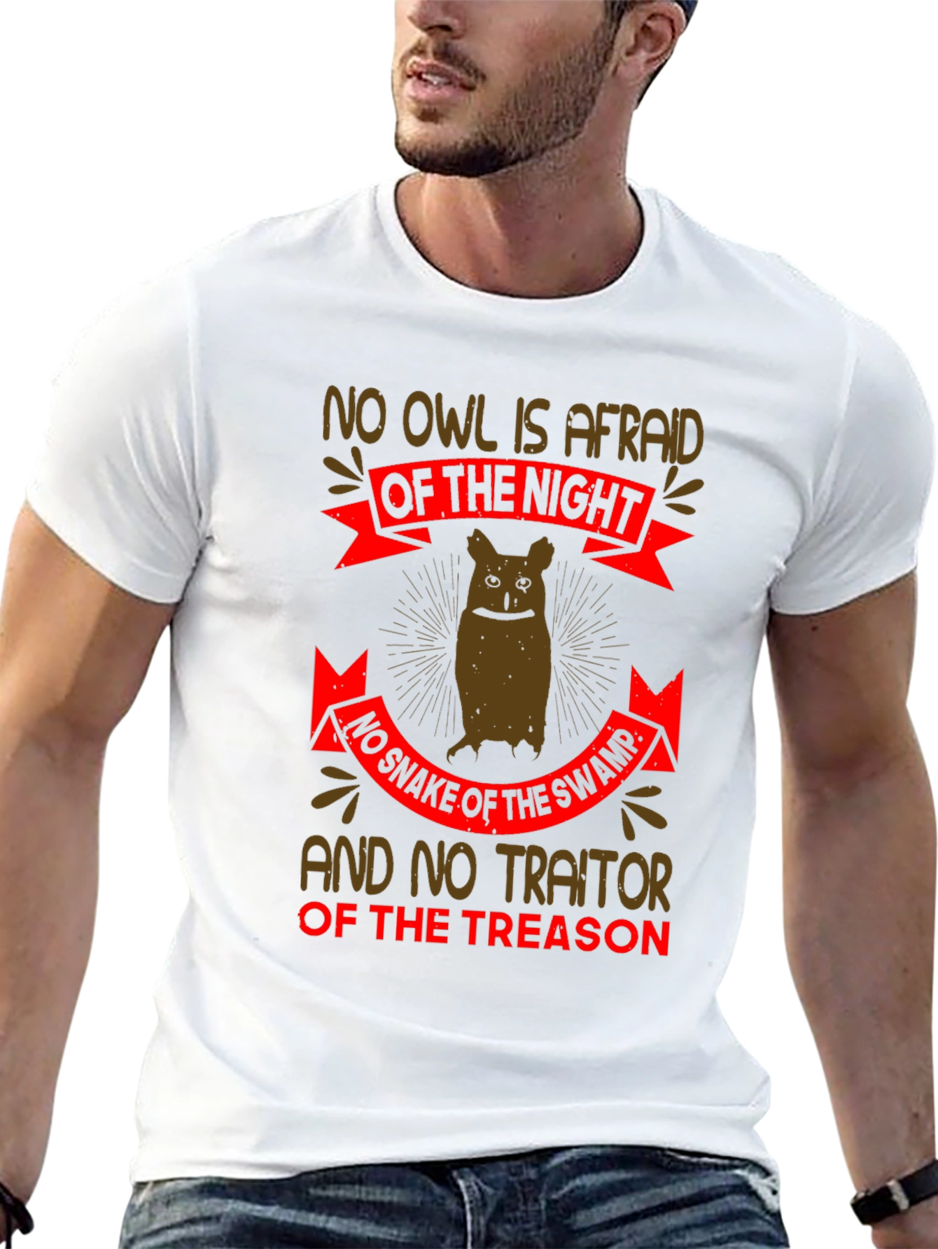 No Owl is Afraid Graphic T-Shirt - Black