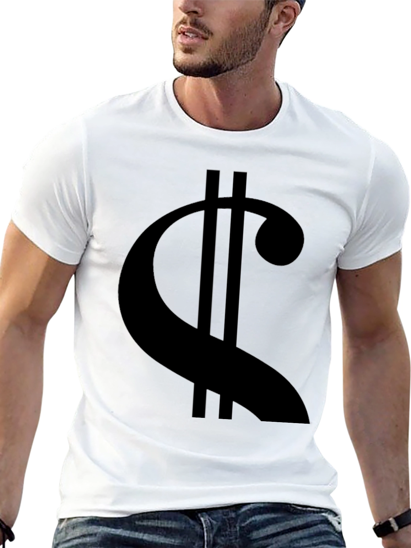 Mens Black Graphic T-Shirt - Music Symbol