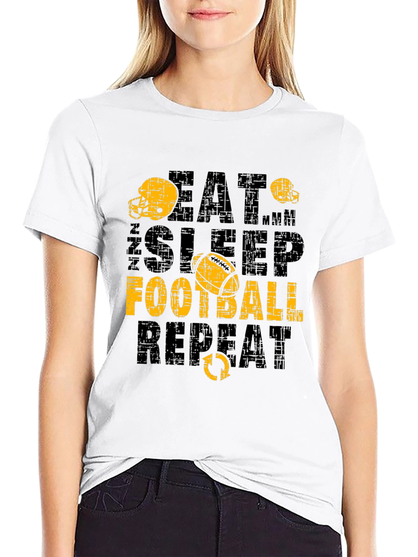 Eat Sleep Football Repeat Mens T-Shirt