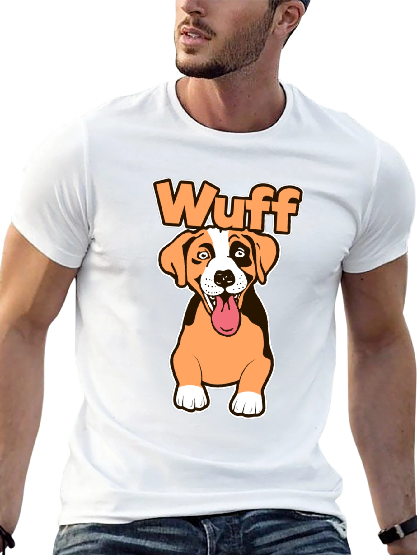 Wuff Dog Graphic Black T-Shirt