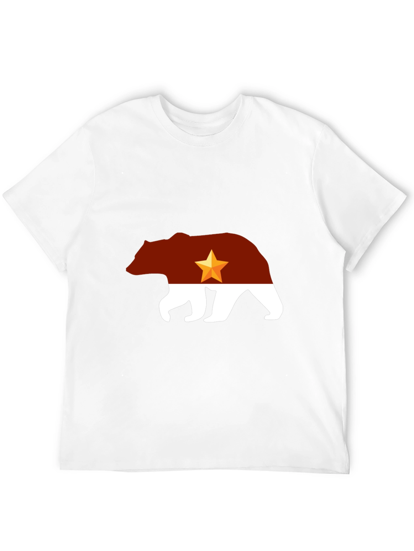 California Bear Flag Graphic Tee - Black Cotton