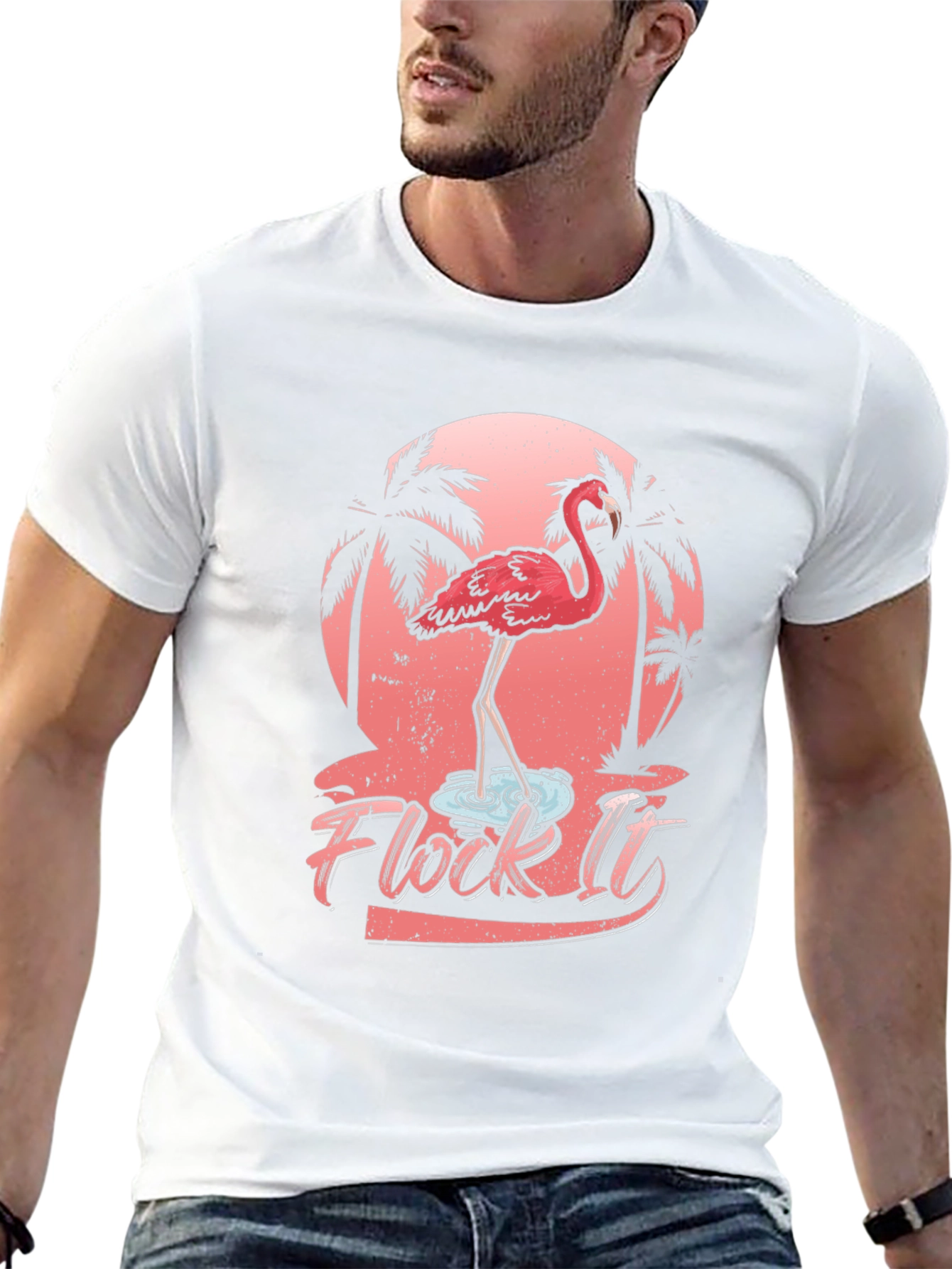 Flock It Flamingo Graphic T-Shirt - Tropical Black Tee