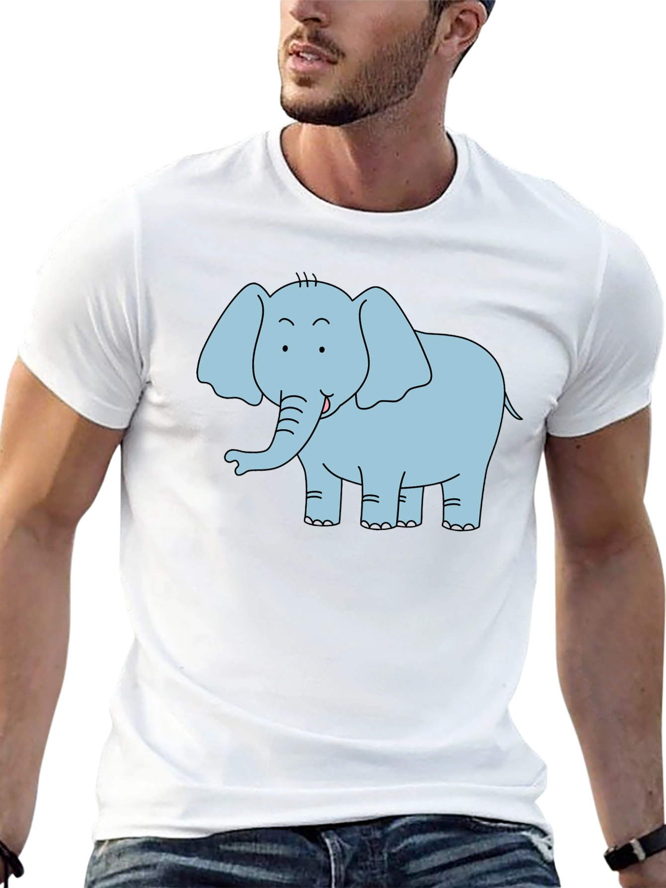 Cute Elephant Graphic T-Shirt - Black Unisex Tee