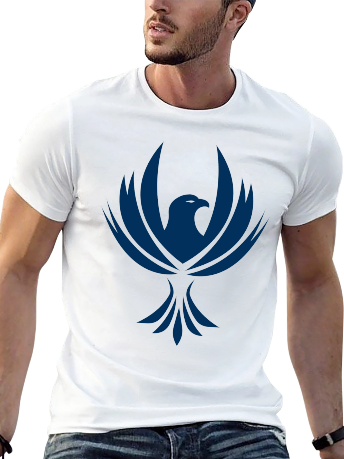 Black T-Shirt with Phoenix Graphic Print