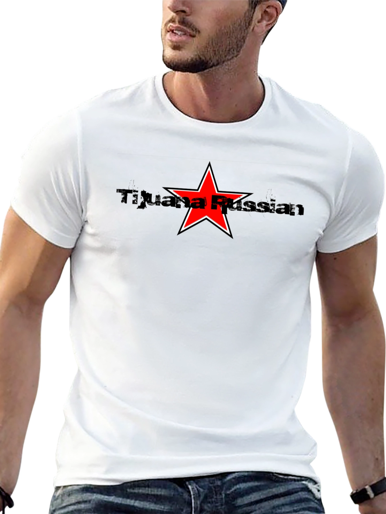 Tijuana Russian Star Graphic Black Tee