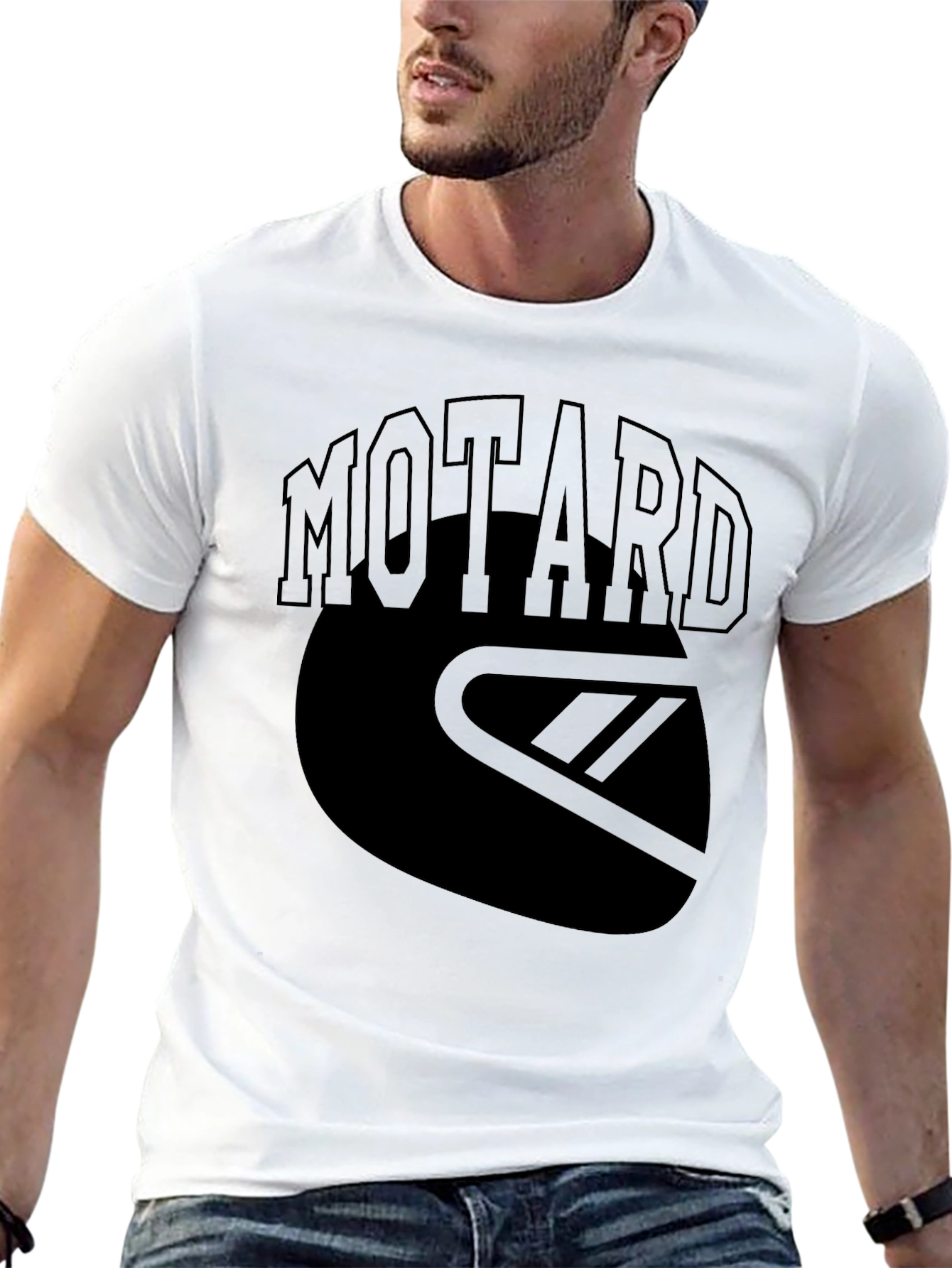 Motard Helmet Graphic Tee - Black