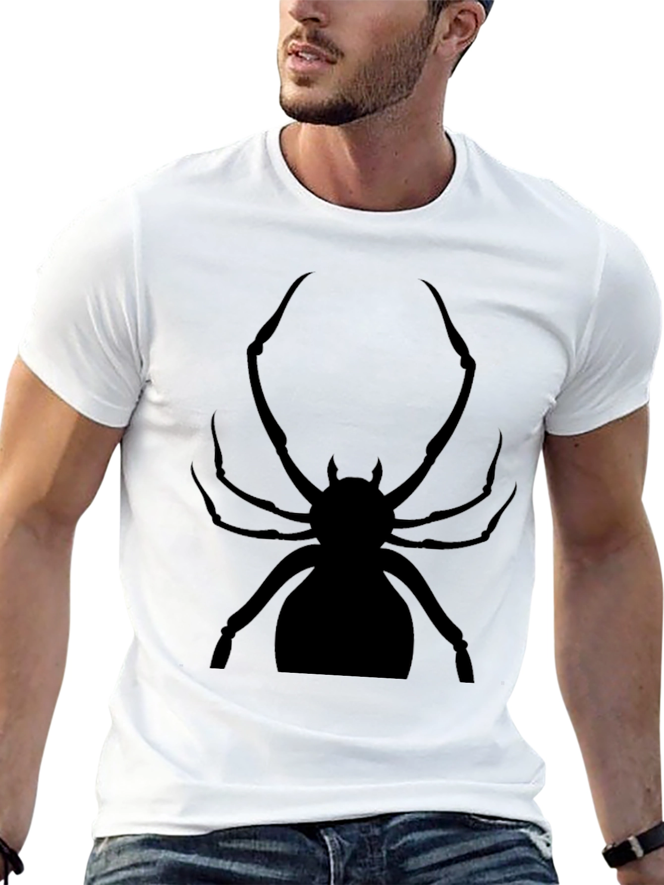Black Spider Graphic Tee - Creepy Cool Shirt