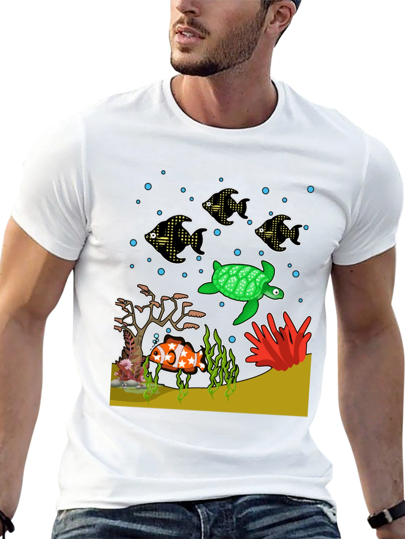 Aquatic Life Graphic T-Shirt