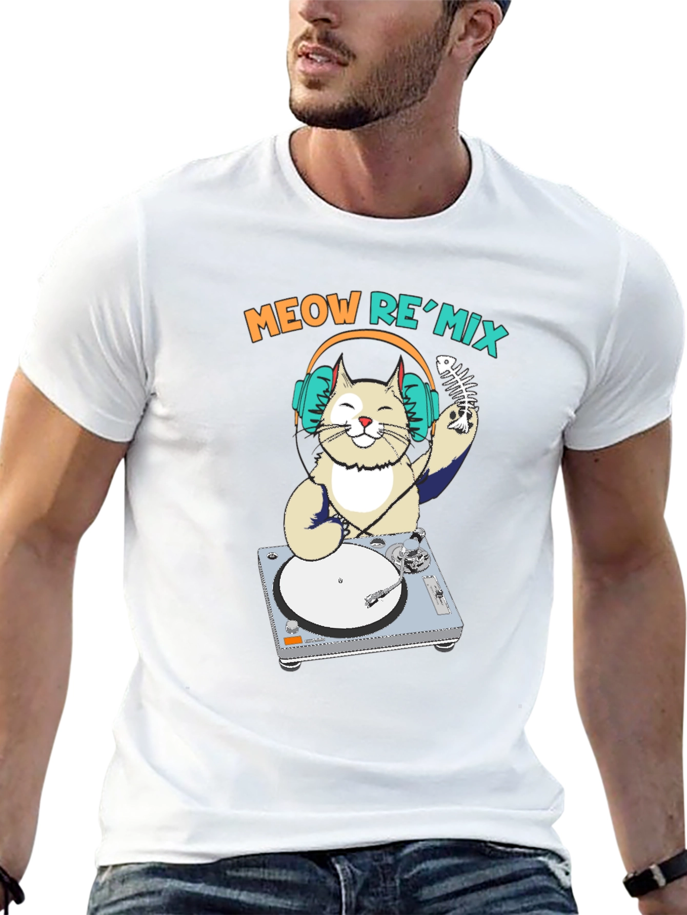 Meow Remix T-Shirt - DJ Cat Tee