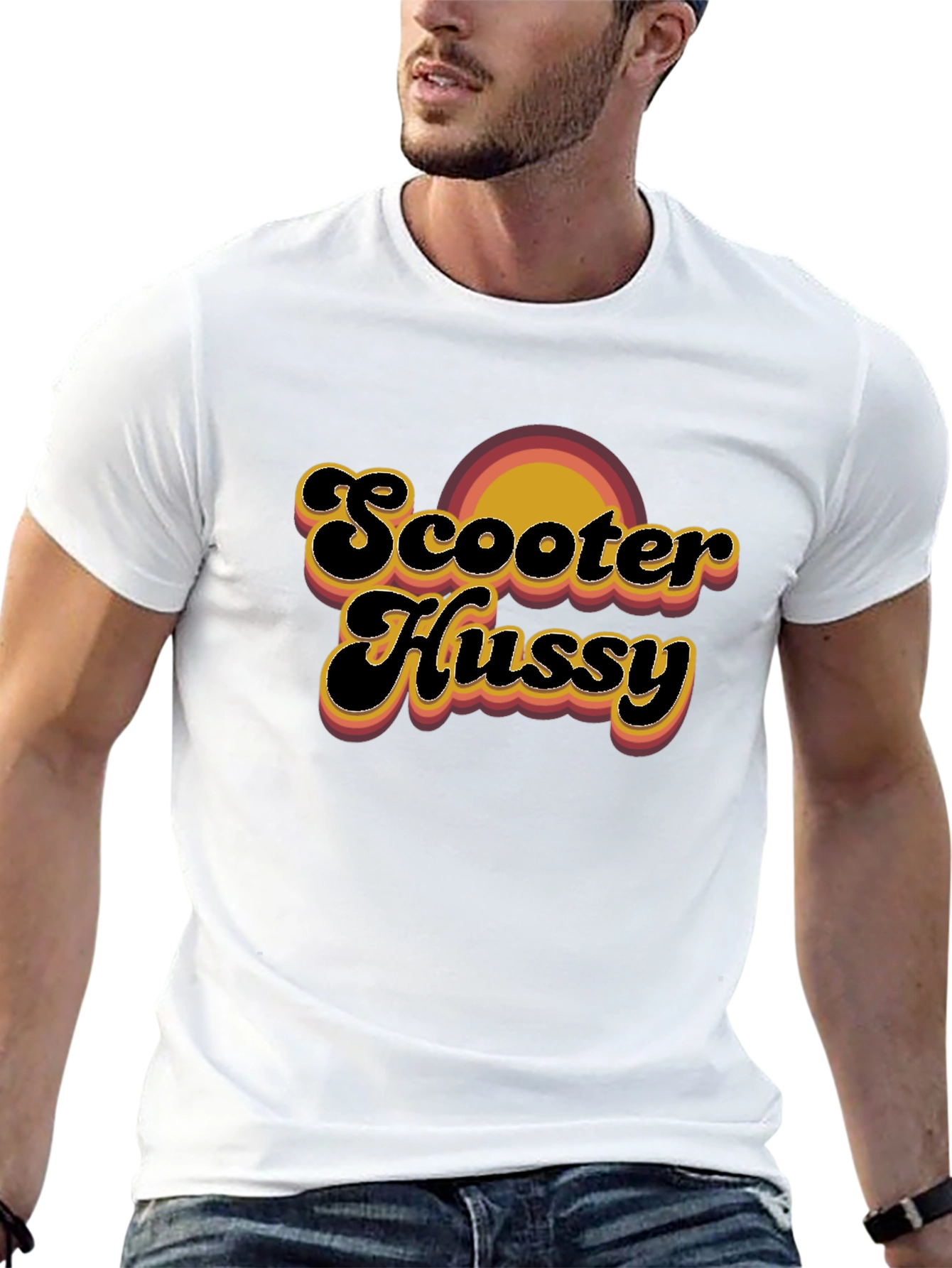 Scooter Hussy Retro T-Shirt - Black