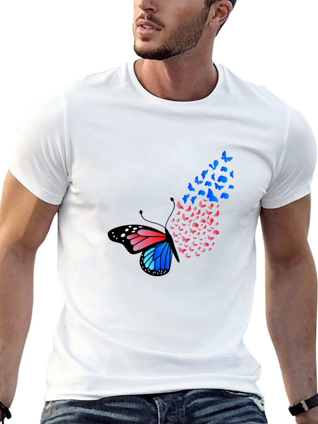 Butterfly Effect Graphic Tee - Fashionable Mens T-Shirt