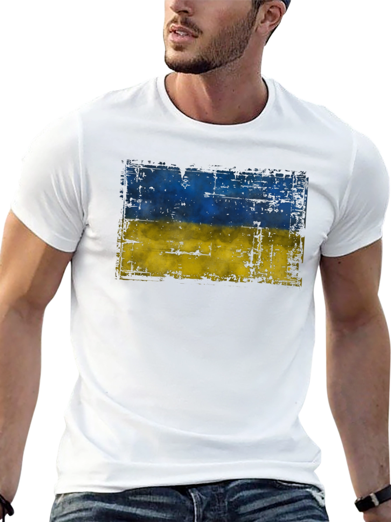 Ukraine Flag T-Shirt - Distressed Design