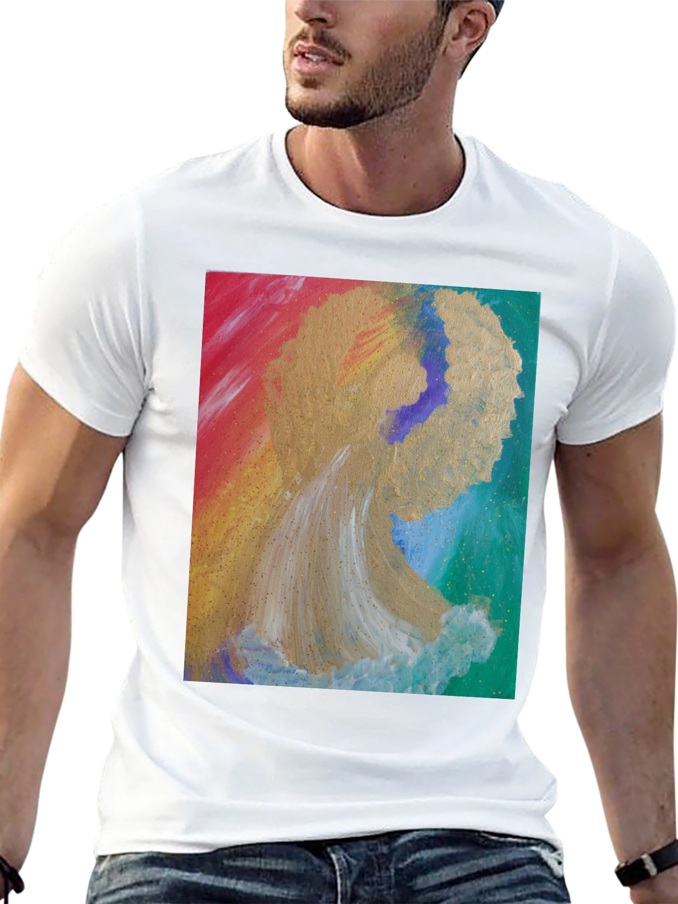 Abstract Angel Graphic Tee - Artistic Expression