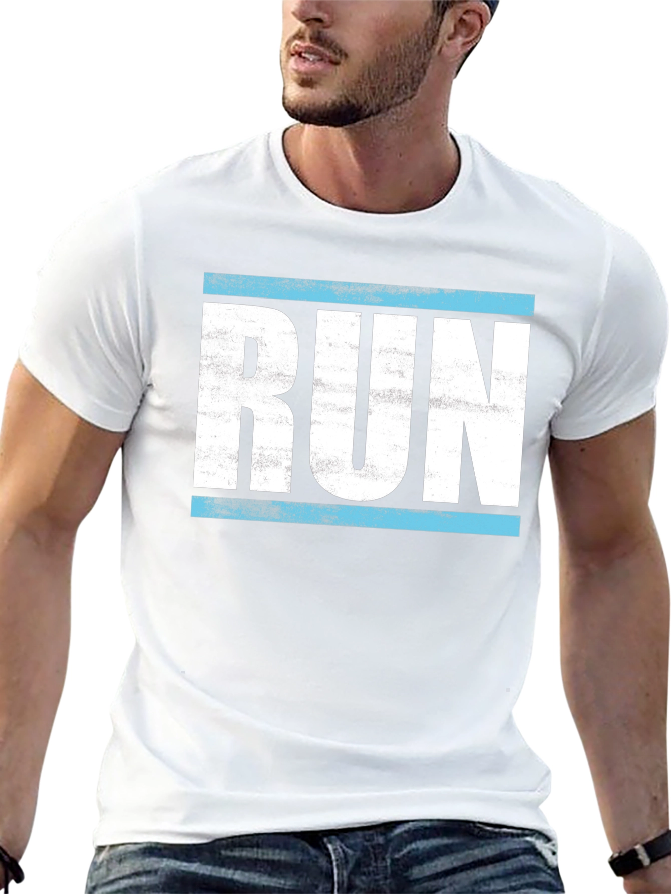 Retro RUN Graphic Tee - Black
