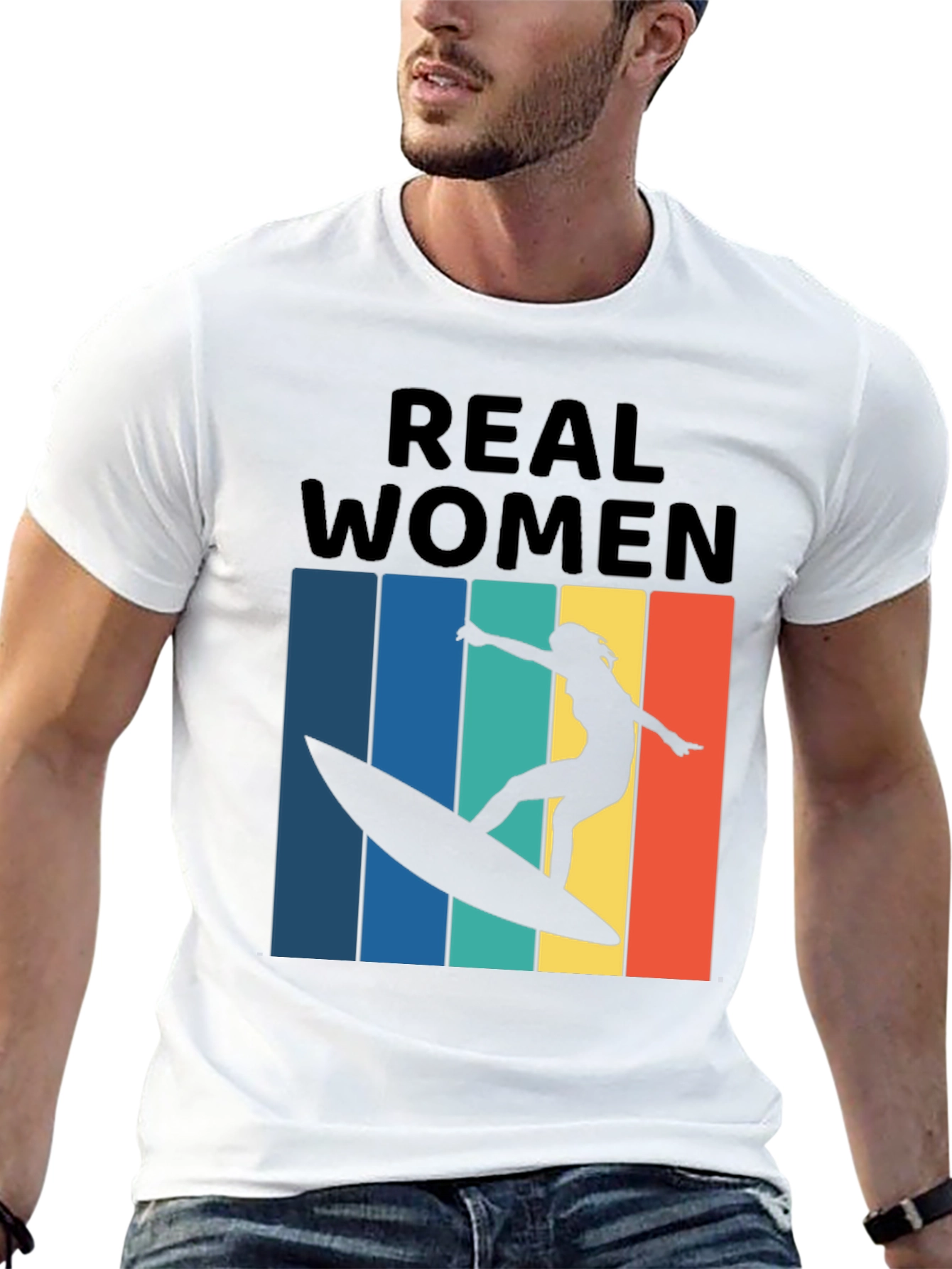 Real Women Surf T-Shirt Retro Graphic Tee