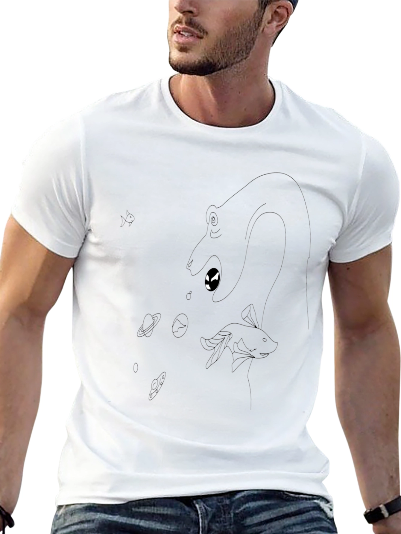 Black T-Shirt with Creature Design